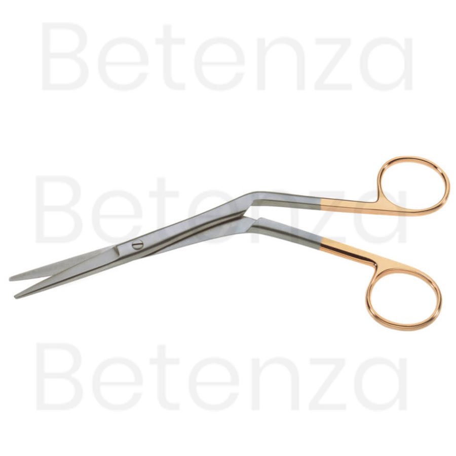 Tebbetts Type Serrated Onyx Scissors, 7-1.2 in (19cm), Angled